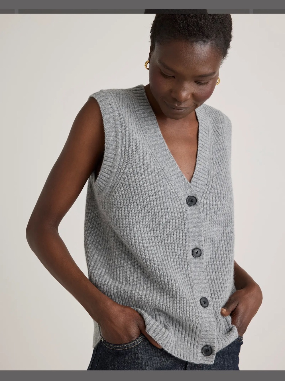 Quince Mongolian Cashmere Fisherman Sweater Vest